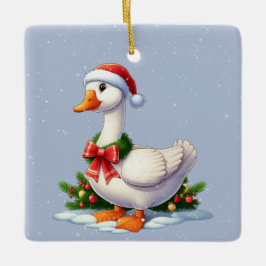 Pato de Natal no Enfeites de natal de neve