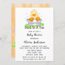 Pato em uma banheira Qualquer convite para Chá de 