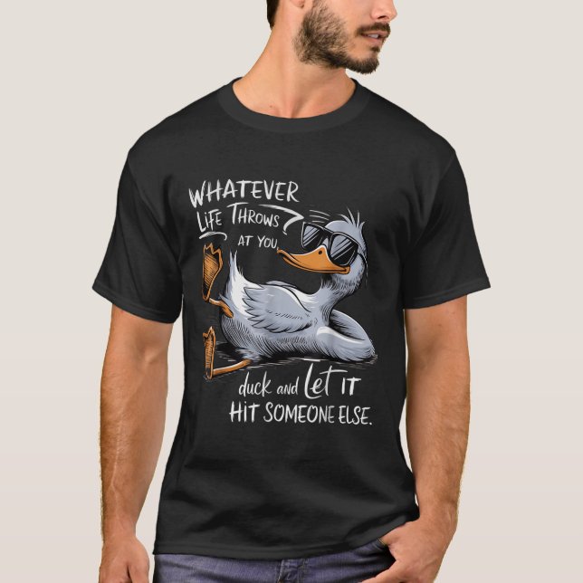 Pato Engraçado Camisa Engraçada Citando Camisetas  (Frente)
