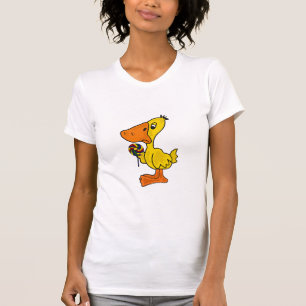 Pato engraçado do ANÚNCIO com um t-shirt do