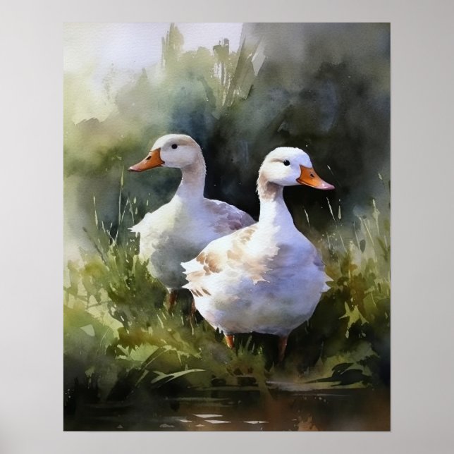 Pato Fazenda de Arte Animal Poster (Frente)