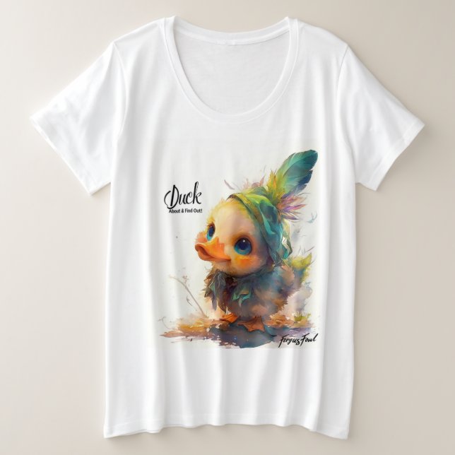 Pato Leve Sobre e Descubra Mais Camisa (Frente do Design)
