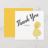 Pato Mão Aquarela Chuveiro de Bebê Obrigado 