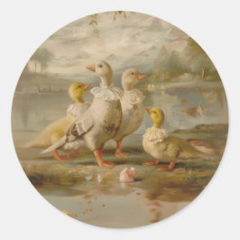 Patos - Adesivos redondos para artigos de papelari