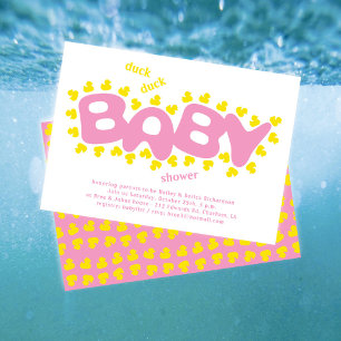 Patos de Borracha Convite para Chá de fraldas Pato