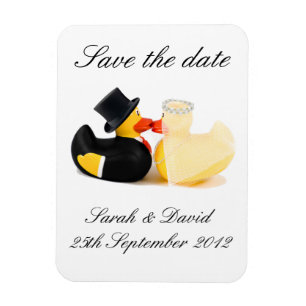 Patos de casamento 2 ... íman para guardar a data