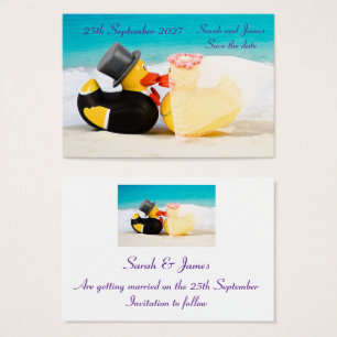 Patos de casamento noiva e noivo na praia - Salve