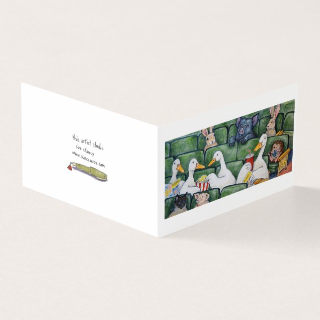 Patos Em Um Cartão De Linha Dobrada (Exterior)