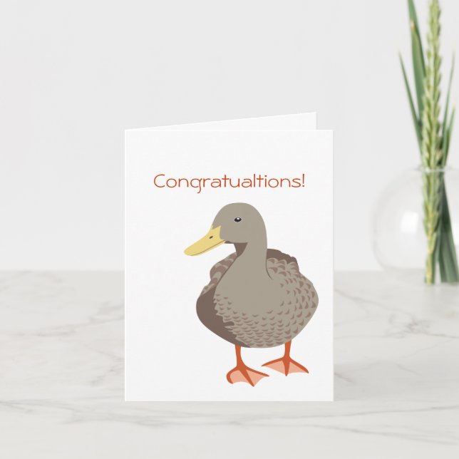 Patos num Cartão de Saudação de Linha (Frente)