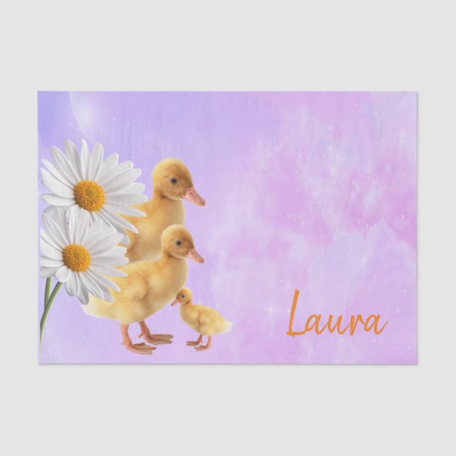 Patos Roxos De Papel Tecido (Frente )