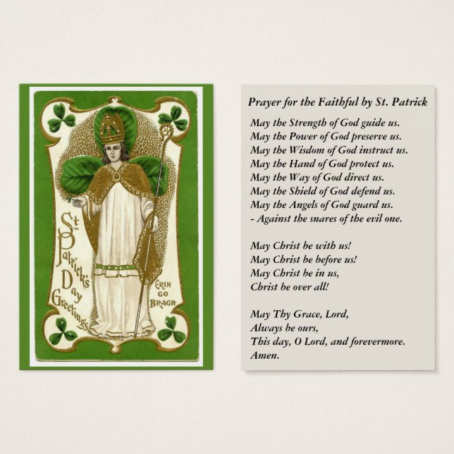 Patrick Shamrocks Bishop Prayer (Frente & Verso)