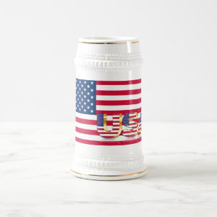 Patriotic American Flag Beer Caneca de cerveja EUA