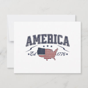 Patriotic American Flag USA Est 1776 4th de julho