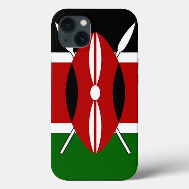 Patriotic Apple iPhone 13 Case-Mate Kenya flag (Verso)