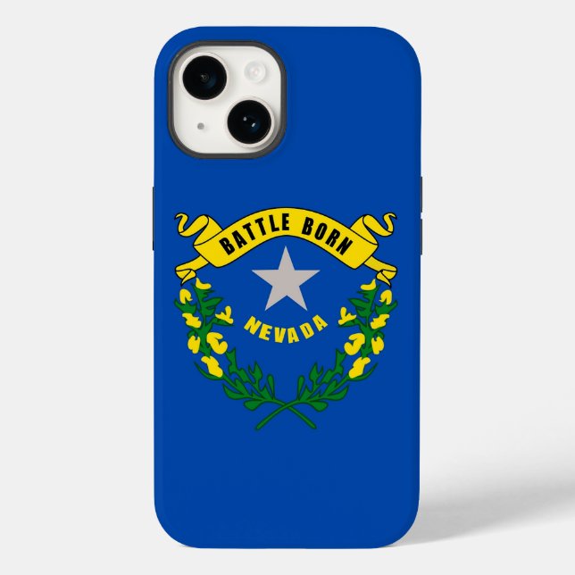 Patriotic Apple iPhone 14 Case-Mate, Nevada Flag (Verso)