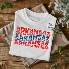 Patriotic Arkansas Red e Blue Boho T-Shirt