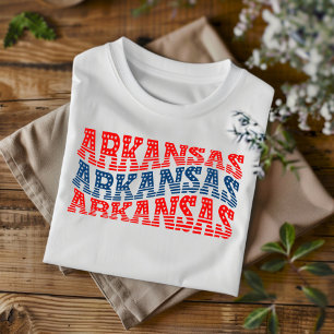 Patriotic Arkansas Red e Blue Boho T-Shirt