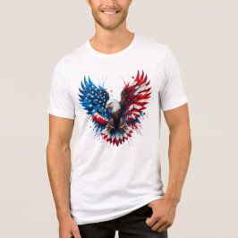 Patriotic Eagle T-Shirt – American Flag Wings Art