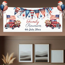 Patriotic Flag Family Reunion 4 de julho Bunting