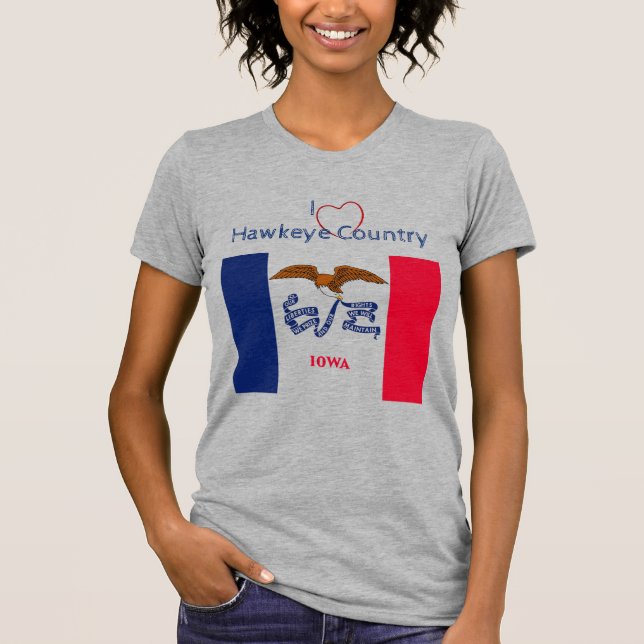 Patriotic Hawkeyes Iowa Flag T-Shirt (Frente)