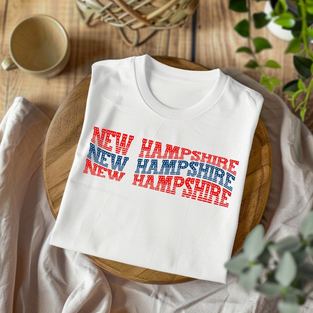 Patriotic New Hampshire Red and Blue Boho T-Shirt (Criador carregado)