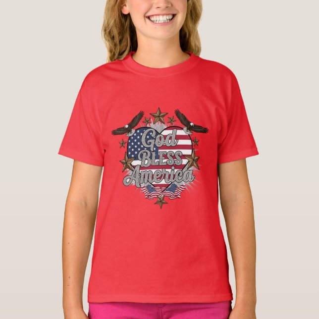 Patriotic Pride – God Bless America T-shirt design (Frente)