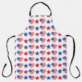 PATRIOTIC RED WHITE BLUE STARS & HEARTS