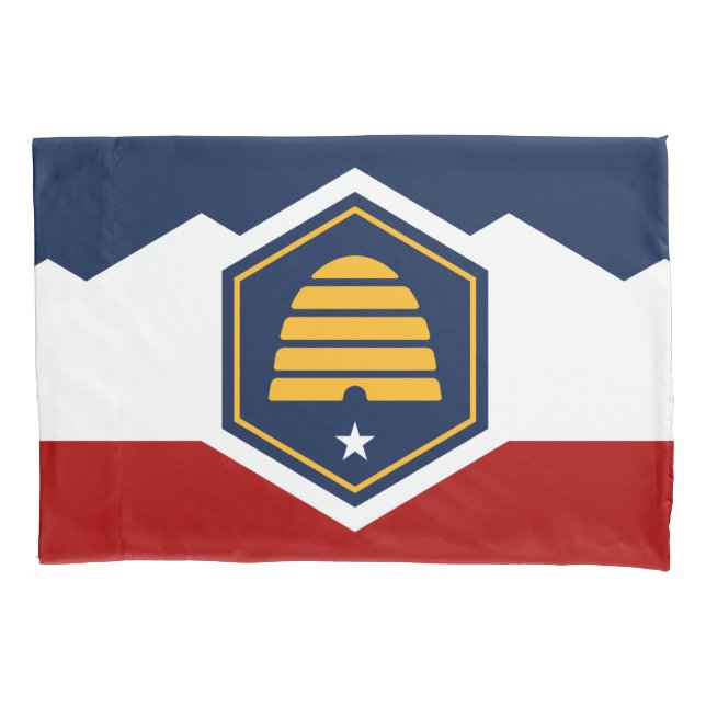 Patriotic Single Pillowcase with flag of Utah, USA (Frente)