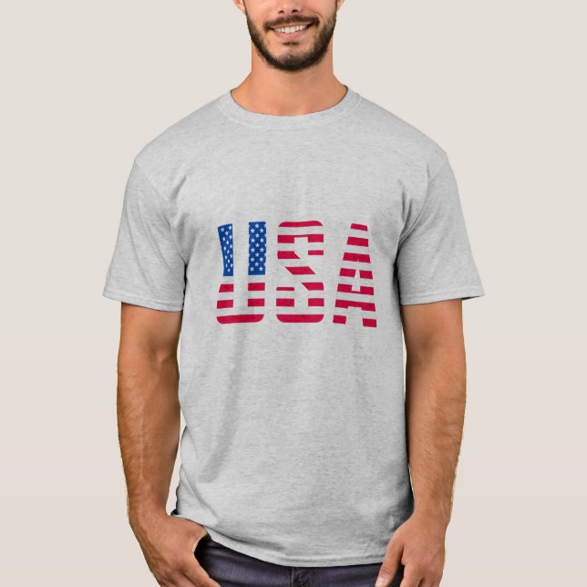 "Patriotic USA Flag T-Shirt Design". (Frente)