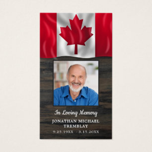 Patriótica canadiana Memorial Funeral Prayer Ca