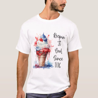 Patriótico 4º do Sorvete T-Shirt de julho