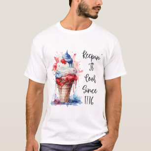 Patriótico 4º do Sorvete T-Shirt de julho
