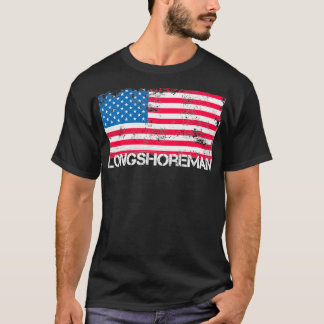 Patriótico Longshoreman Vintage EUA Flag Pullover