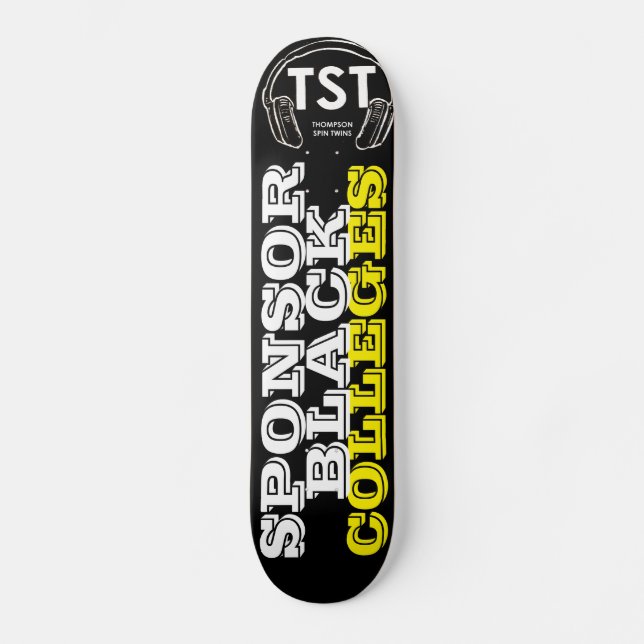 PATROCINADOR DA FACULDADE NEGRA Skateboard (Frente)