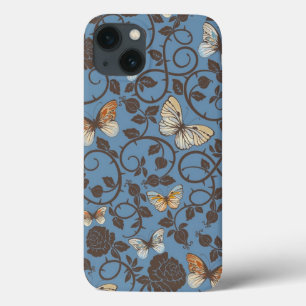 pattern with roses and butterfly