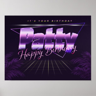 Patty Name Vorname lila retro Poster Geburtstag