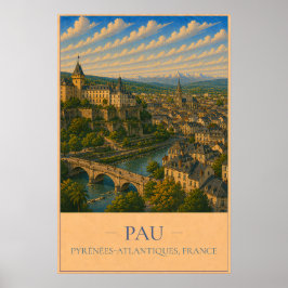 Pau, France – Vintage Travel Poster