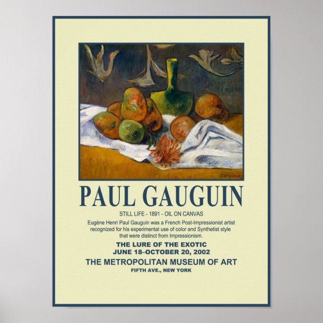Paul Gauguin Poster do Museu da Vida Estática (Frente)