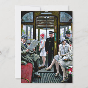 Paul-Gustave Fischer art - Copenhagen Tram, cartã