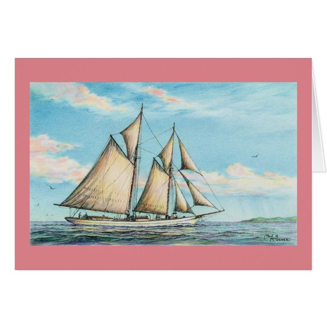 Paul McGehee - Cartão "Schooner jamaicano" (Frente horizontal)