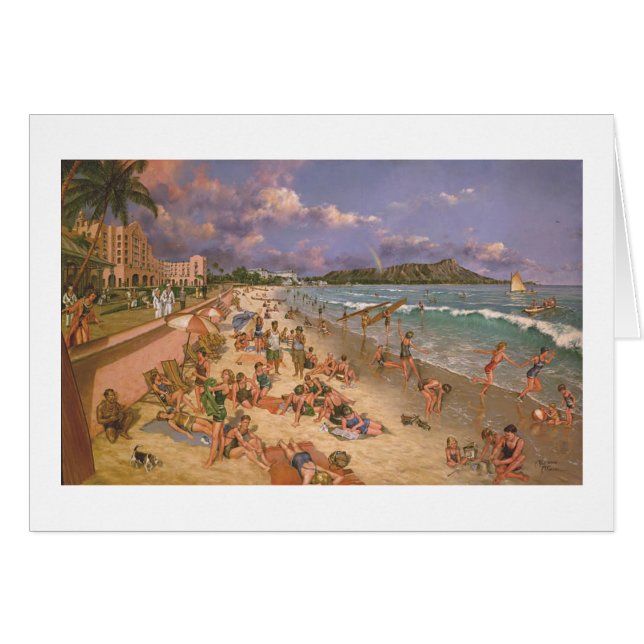Paul McGehee "na praia cartão de Waikiki" (Frente horizontal)