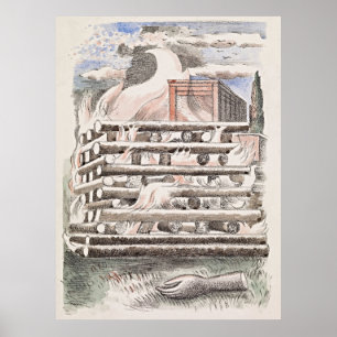 Paul Nash Funeral Pyre Poster - Elegância Retroati