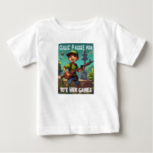 Pausei meu jogo retrô para estar aqui" T-Shirt eng