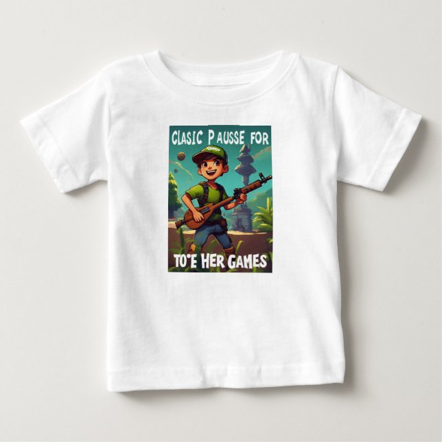 Pausei meu jogo retrô para estar aqui" T-Shirt eng (Frente)