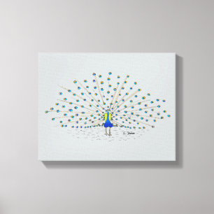 Pavão bonito que pinta canvas decorativas