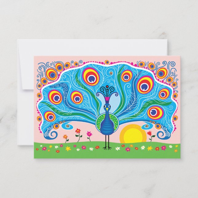Pavão com Flores (Frente)