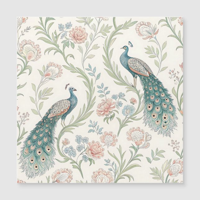 Pavão Elegante Floral Vintage (1) (Frente)