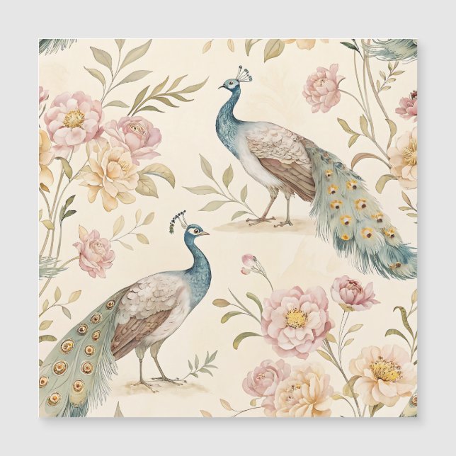 Pavão Elegante Floral Vintage (10) (Frente)