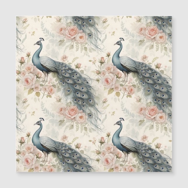 Pavão Elegante Floral Vintage (2) (Frente)