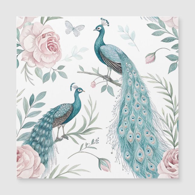 Pavão Elegante Floral Vintage (8) (Frente)